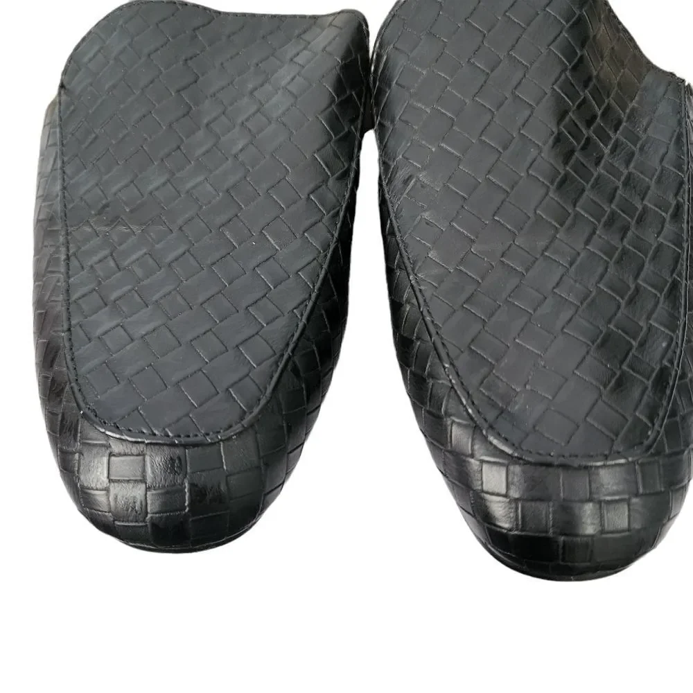 Catherine Malandrino Marja Faux Fur Woven Vegan Leather Mules 7.5